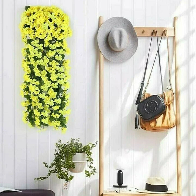 Artificial Hanging Flower Basket - Multicolored Natural Style