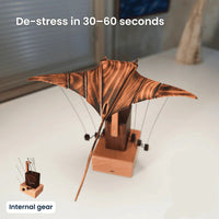 Artisan Manta Ray Automaton - Hand-Cranked Kinetic Desk Sculpture