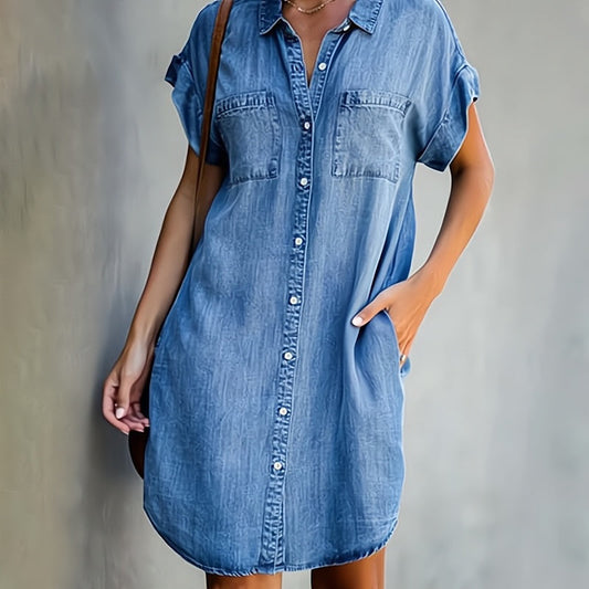 Blue Shirt Dress | Casual Style & Lightweight Comfort