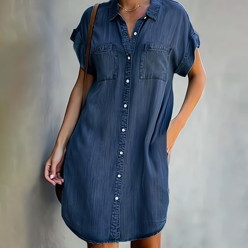 Blue Shirt Dress | Casual Style & Lightweight Comfort
