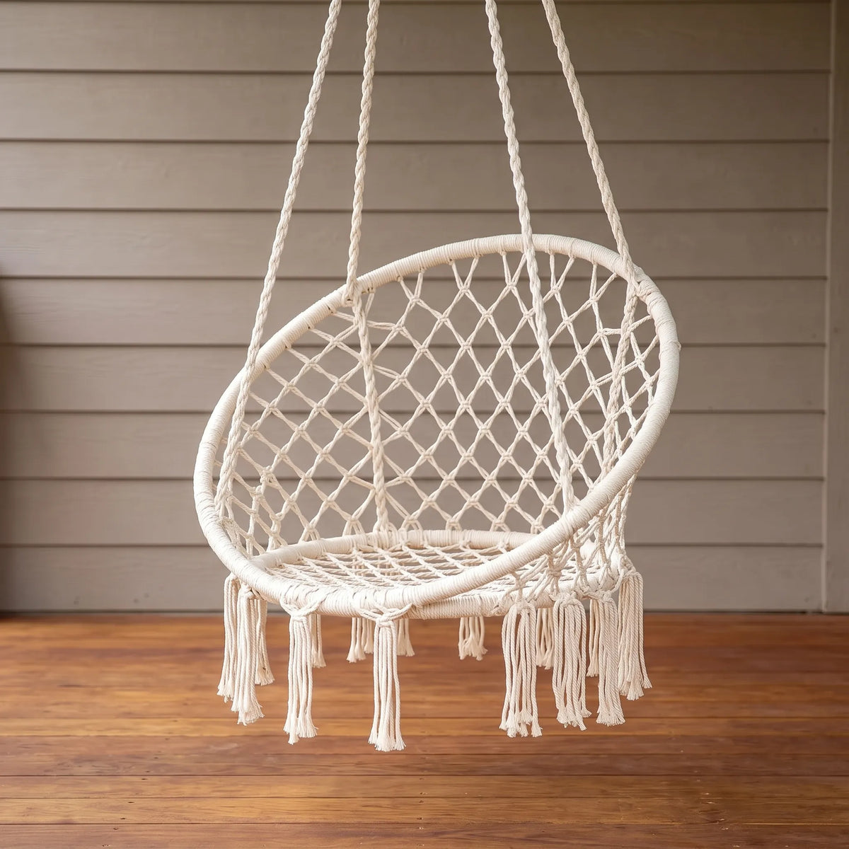Boho Macrame Hammock Chair - Indoor & Outdoor Swing