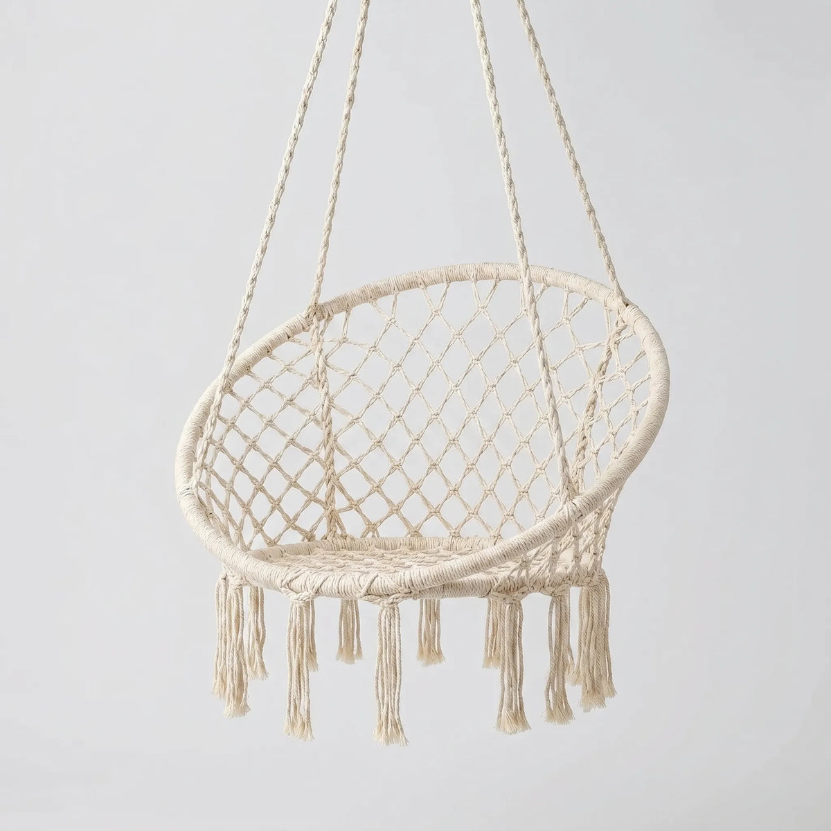 Boho Macrame Hammock Chair - Indoor & Outdoor Swing
