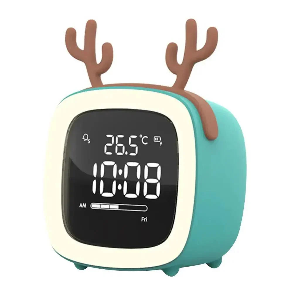 Cartoon Rabbit Digital Alarm Clock with LED Night Light
