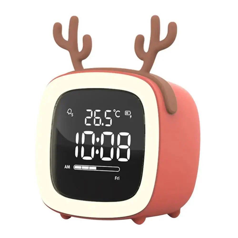 Cartoon Rabbit Digital Alarm Clock with LED Night Light