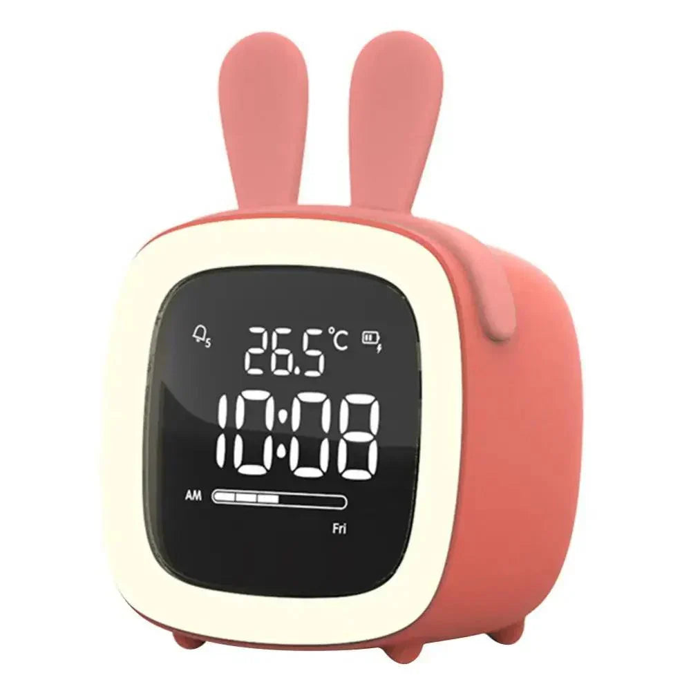 Cartoon Rabbit Digital Alarm Clock with LED Night Light