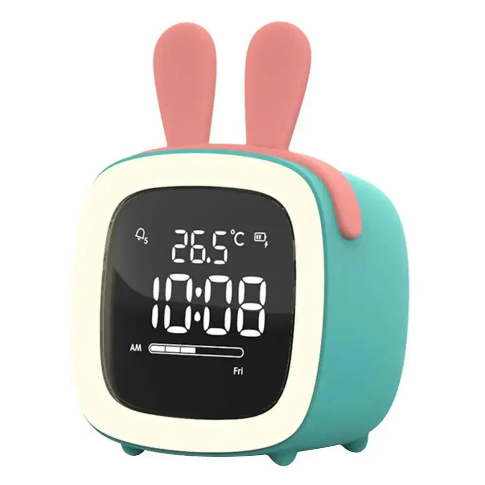 Cartoon Rabbit Digital Alarm Clock with LED Night Light