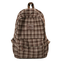 Casual Plaid School Backpack