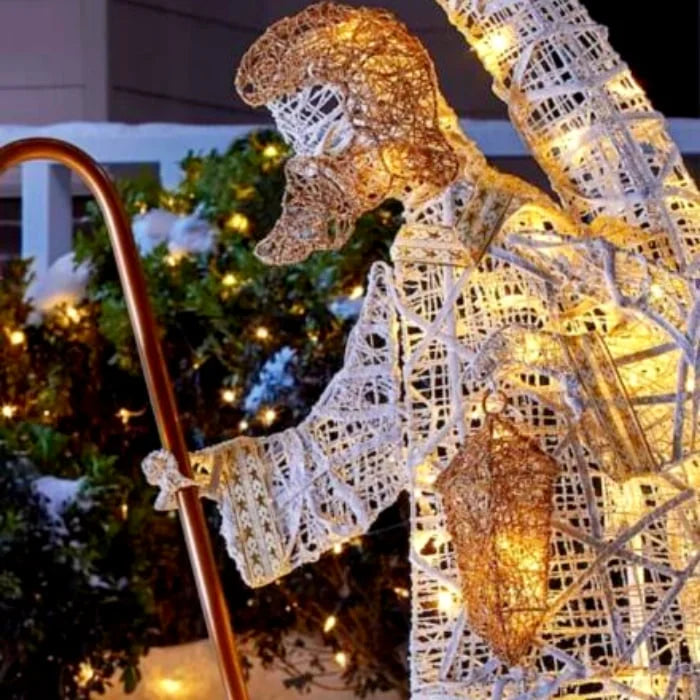 Christmas Garden Decoration | LED-Lit Holy Family for Garden and Patio