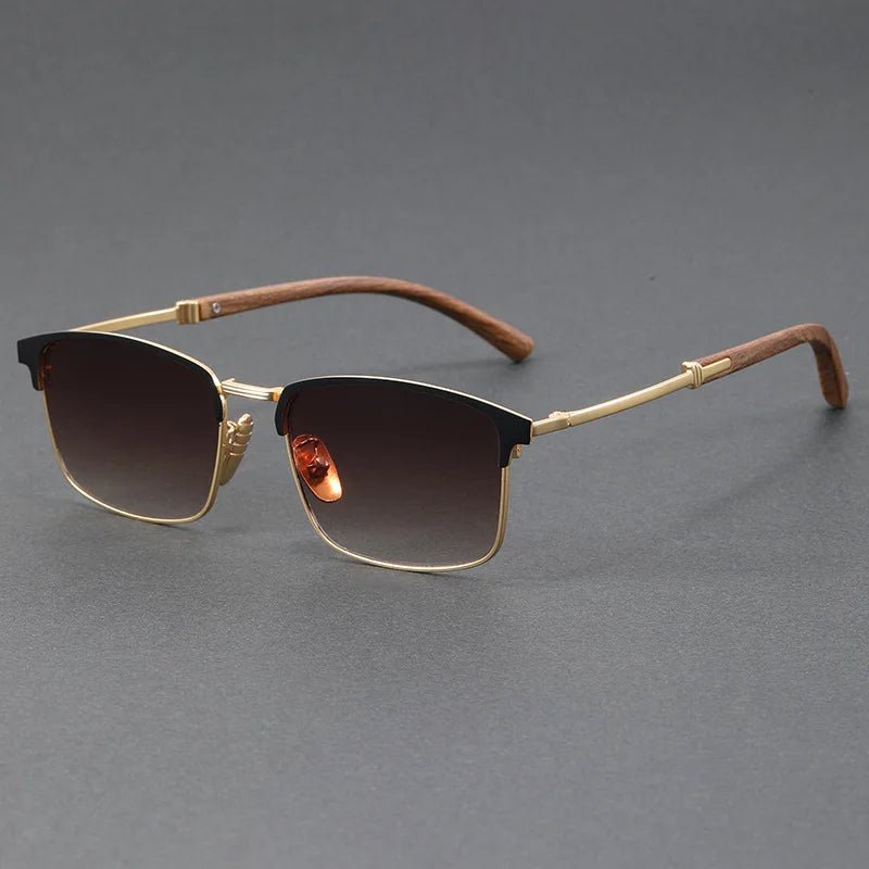 Classic Browline Half-Frame Polarized UV400 Sunglasses
