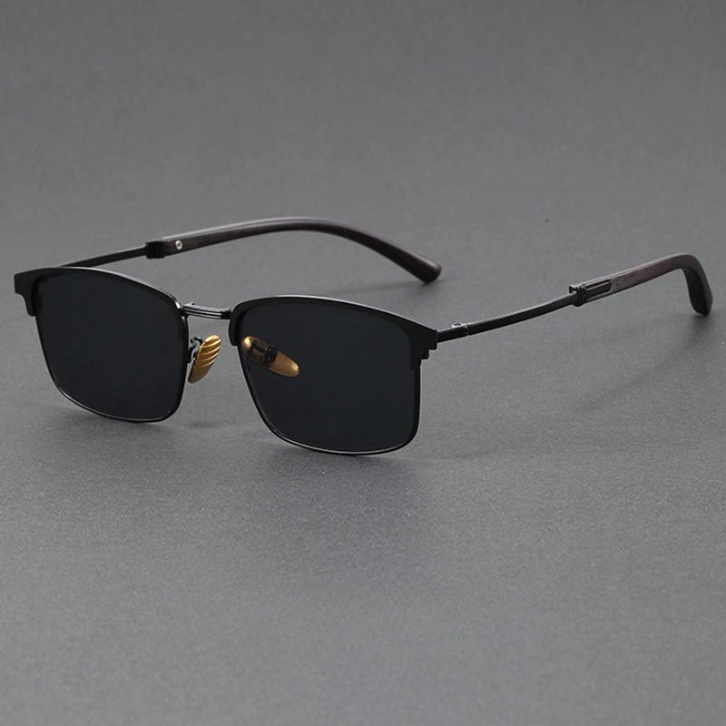 Classic Browline Half-Frame Polarized UV400 Sunglasses
