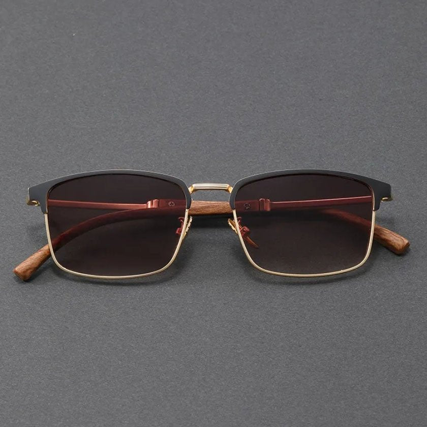 Classic Browline Half-Frame Polarized UV400 Sunglasses