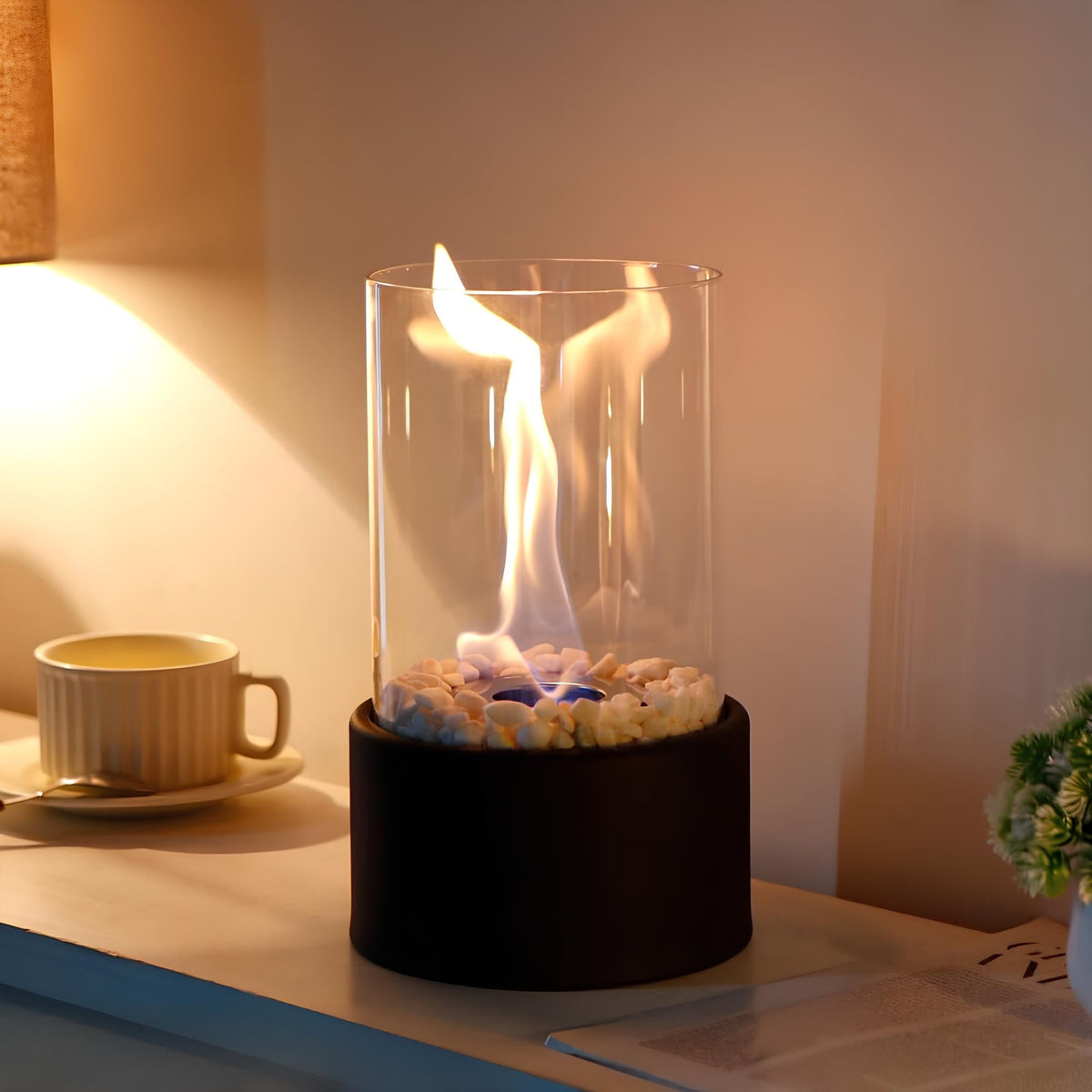 Classic Oil Lamp with Open Flame