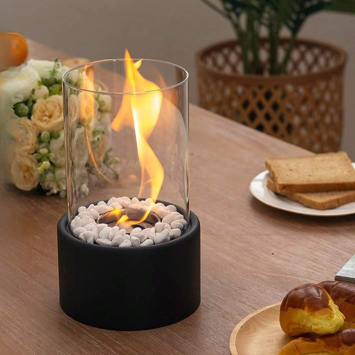 Classic Oil Lamp with Open Flame