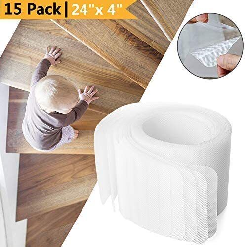 Clear Non-Slip Stair Tread Strips – Indoor Safety Grip Tape for Steps