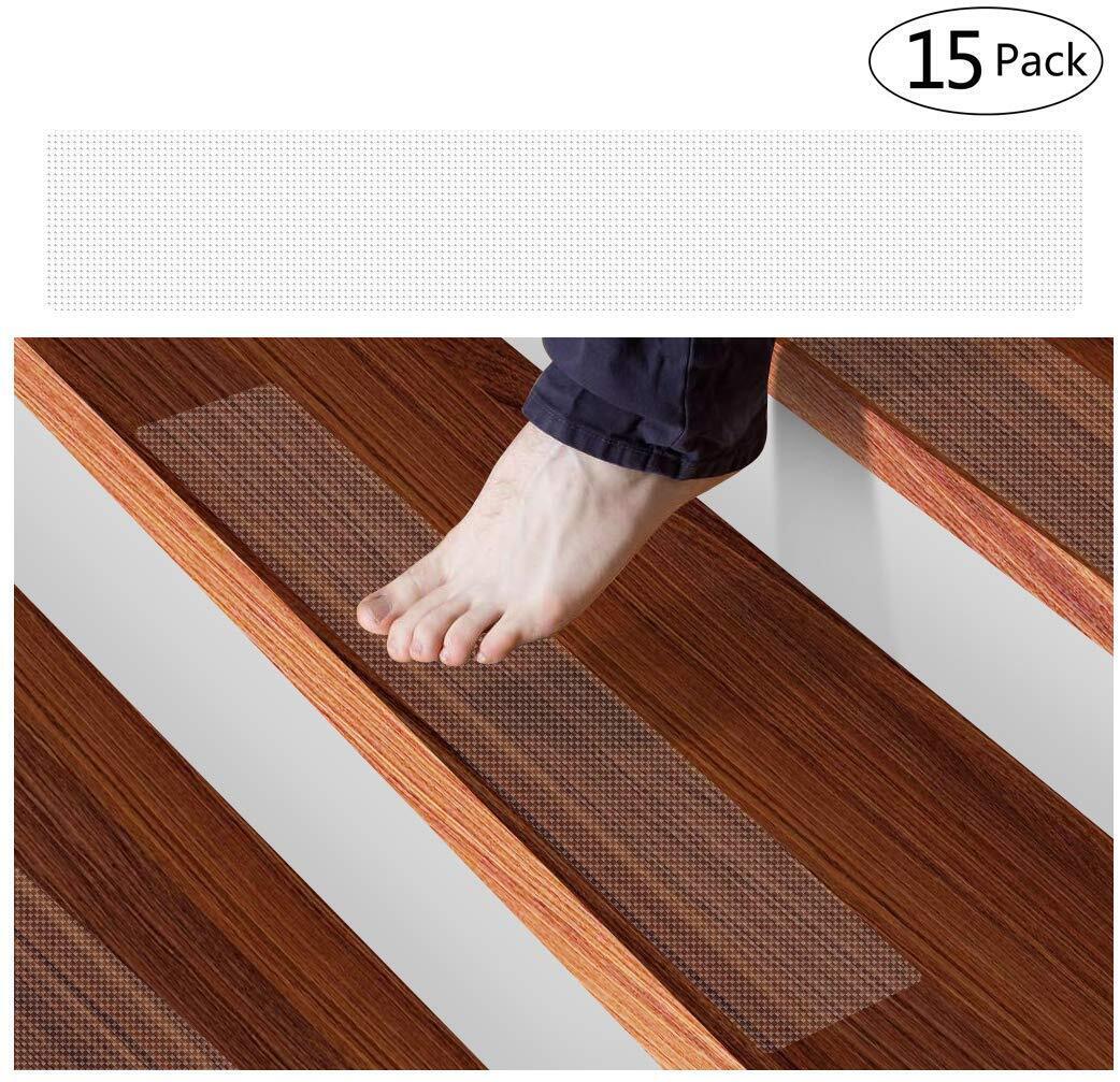 Clear Non-Slip Stair Tread Strips – Indoor Safety Grip Tape for Steps