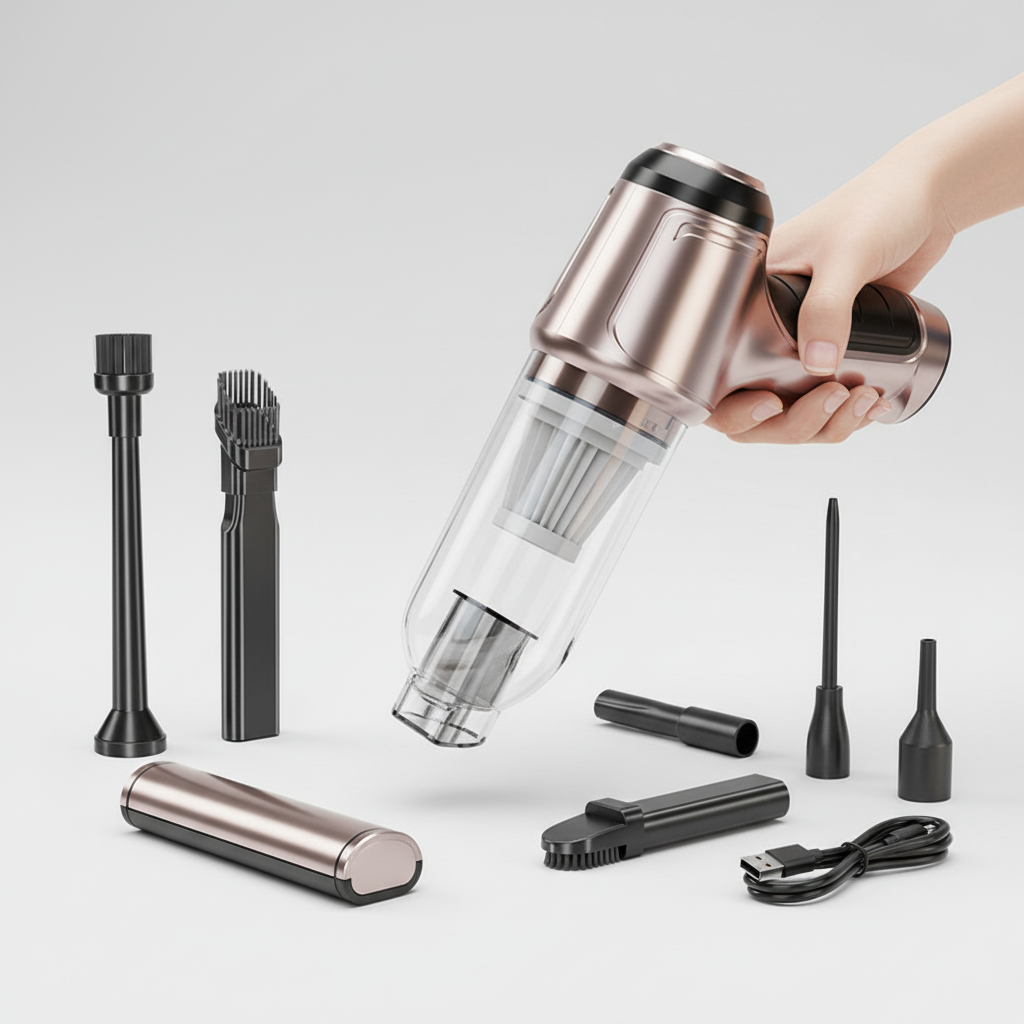 Compact Cordless Vacuum Cleaner for Car and Home