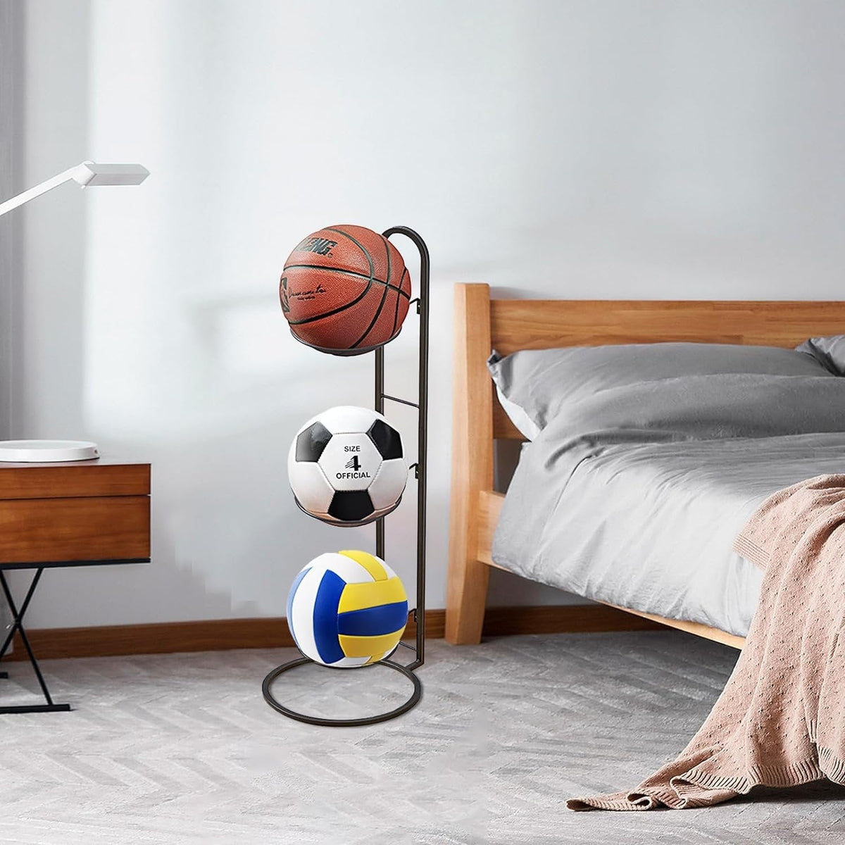 Compact Storage Rack for Sports Balls and Accessories