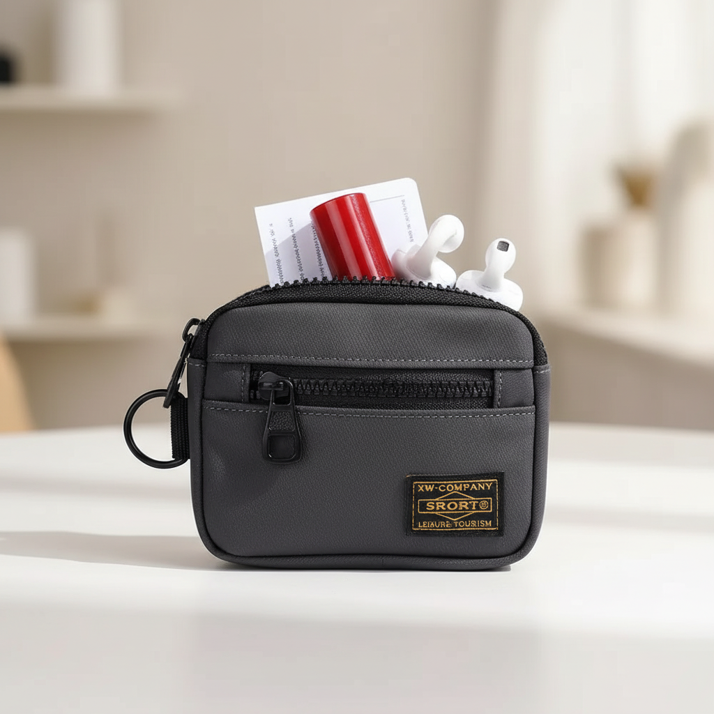 Compact Zippered Coin Pouch