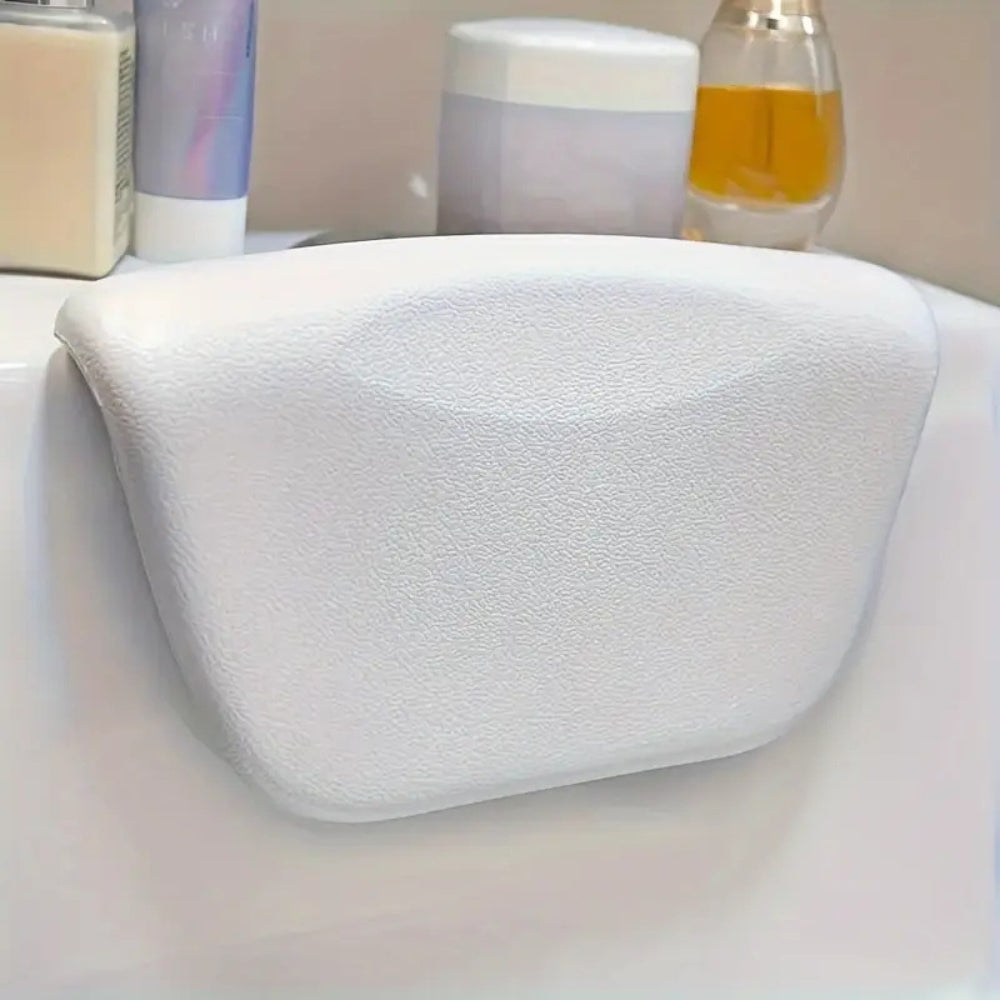 Contoured Bath Pillow with Soft Silicone Surface