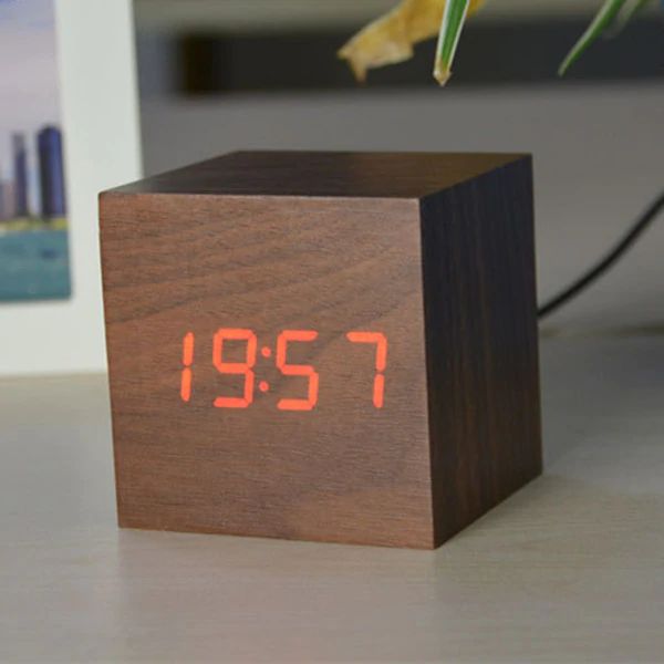 Cube Digital Desk Clock - Modern Design | Compact