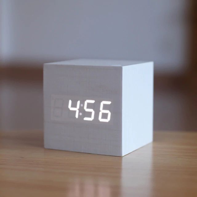 Cube Digital Desk Clock - Modern Design | Compact