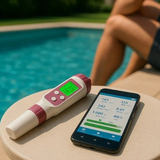 Digital 7-in-1 Smart Water Quality Tester with Mobile App Connectivity