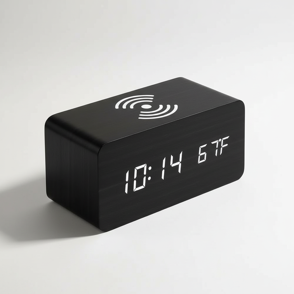 Digital LED Wooden Alarm Clock