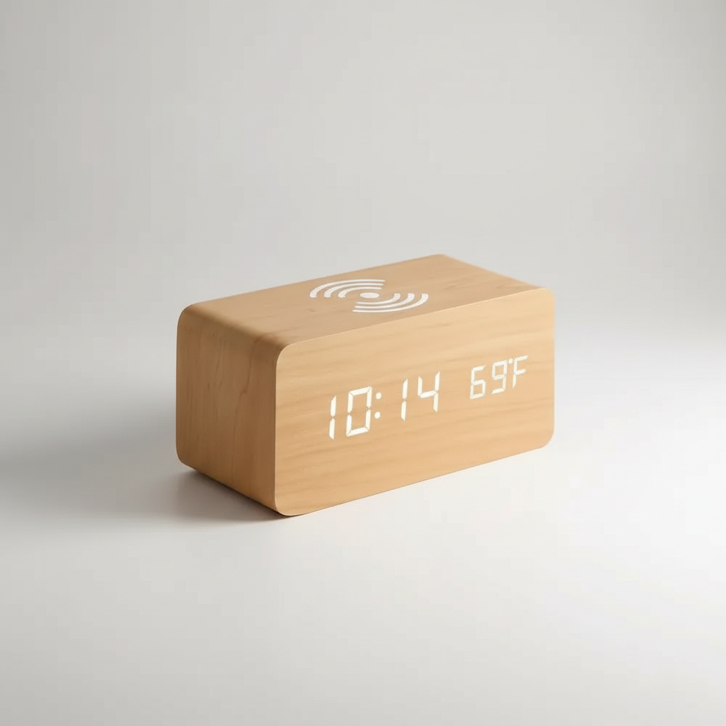 Digital LED Wooden Alarm Clock