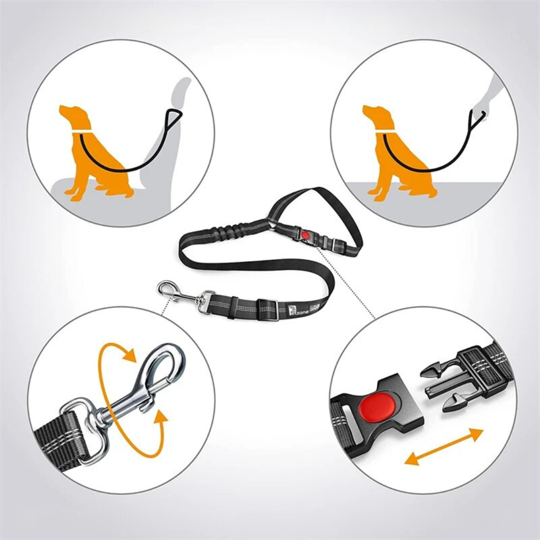 Dog Car Safety Belt with 360-Degree Swivel Clip