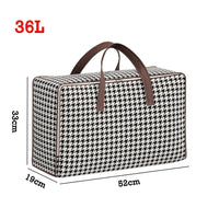 Durable Large-Capacity Houndstooth Storage Suitcase