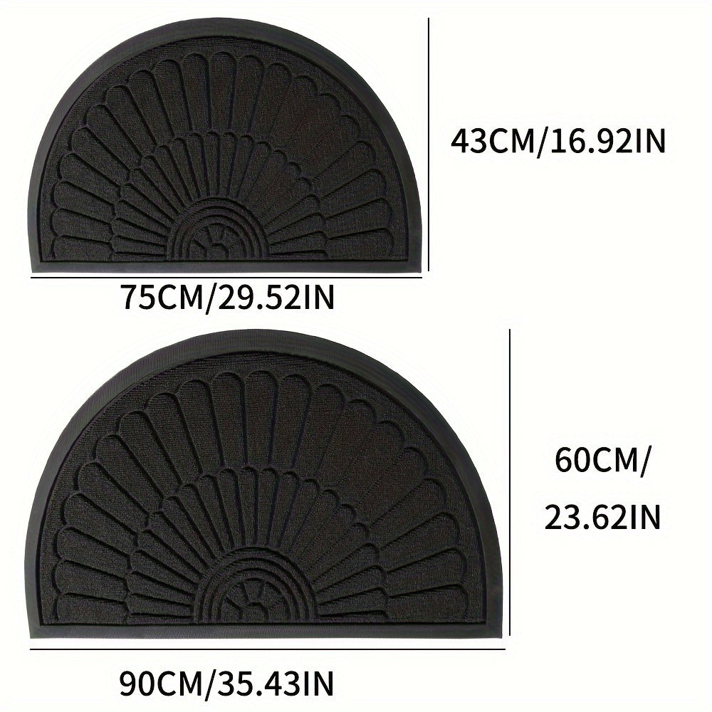 Durable Rubber Doormat - Half-Round Design for Indoor and Outdoor Use