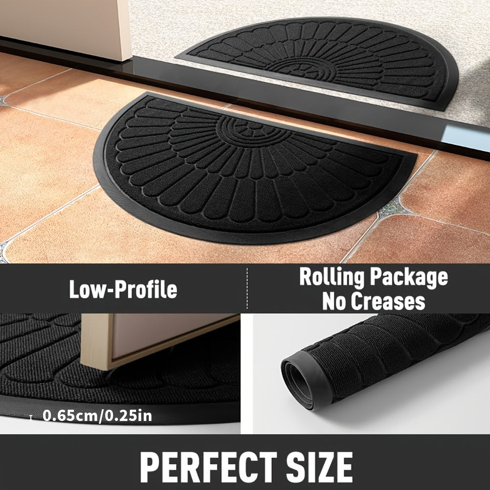 Durable Rubber Doormat - Half-Round Design for Indoor and Outdoor Use