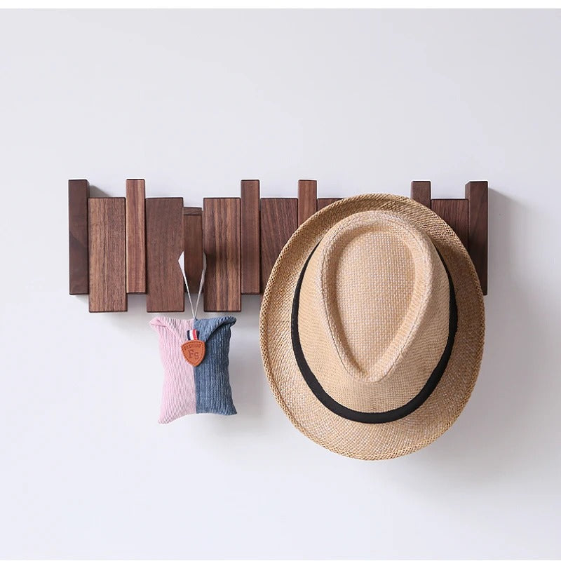 Durable Wooden Wall-Mounted Coat Rack with Musical Design