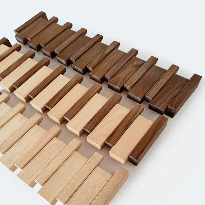 Durable Wooden Wall-Mounted Coat Rack with Musical Design