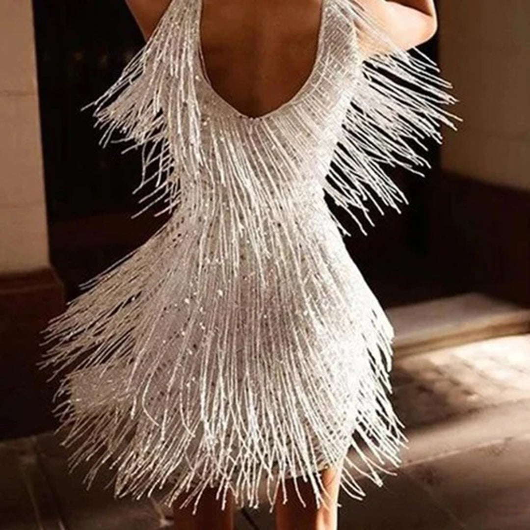 Elegant Summer Flapper Fringe Mini Dress