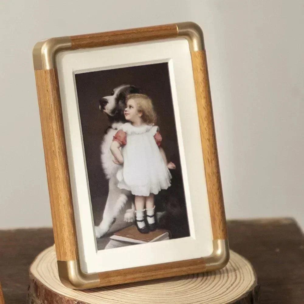 Elegant Vintage Solid Wood Tabletop Photo Frame