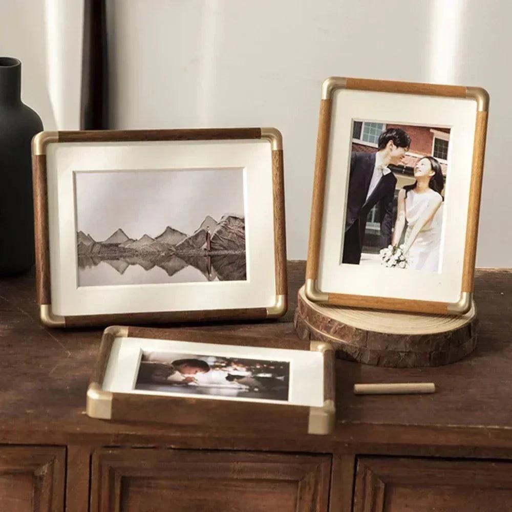 Elegant Vintage Solid Wood Tabletop Photo Frame
