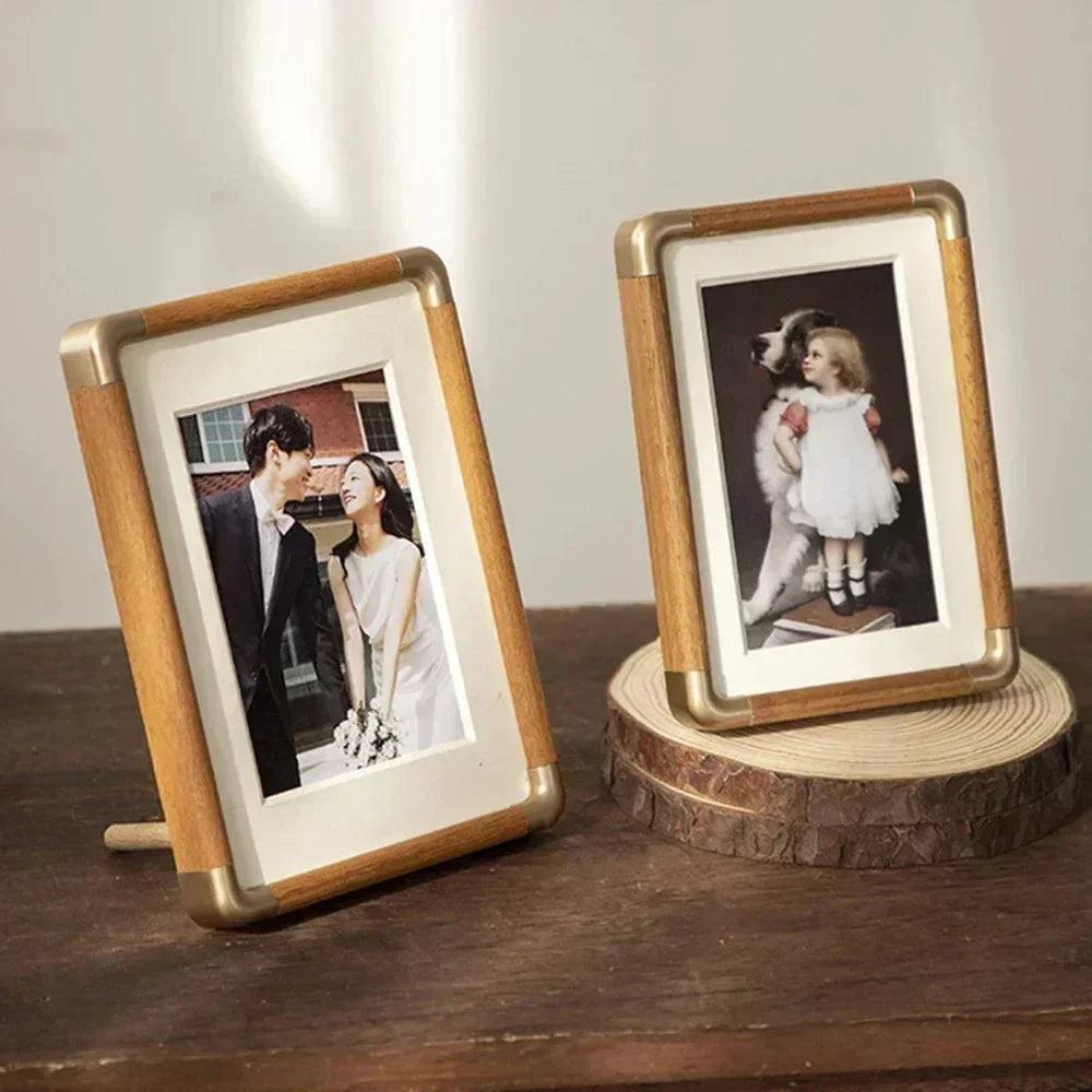 Elegant Vintage Solid Wood Tabletop Photo Frame