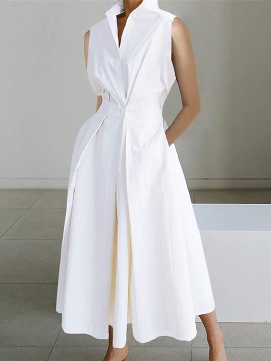 Elegant White Shirt Dress