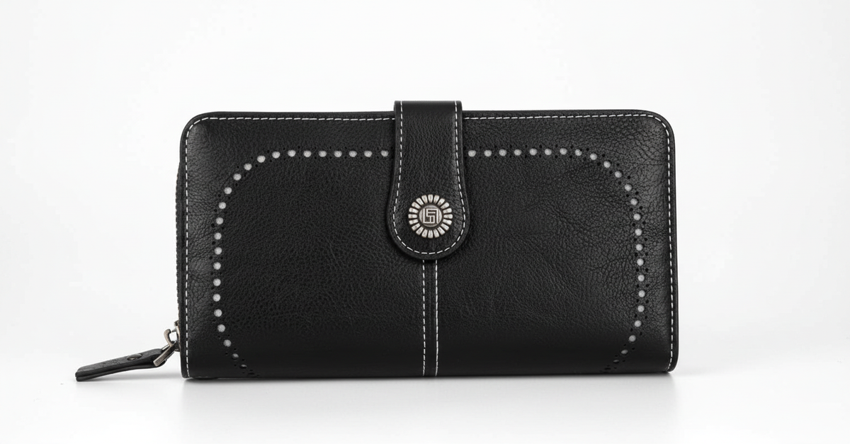 Elegant Women's Wallet with Wristlet Strap & RFID Protection