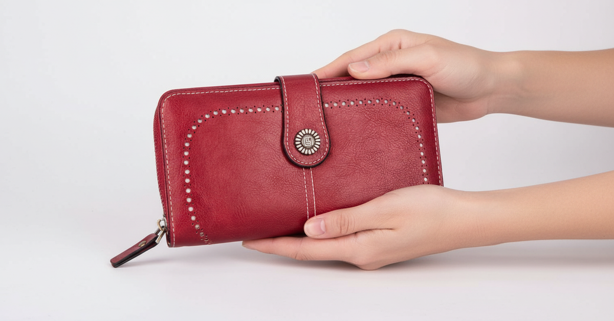 Elegant Women's Wallet with Wristlet Strap & RFID Protection