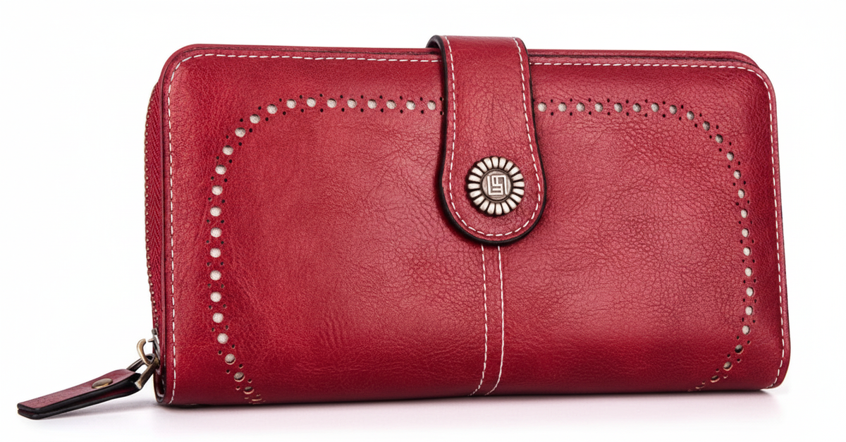 Elegant Women's Wallet with Wristlet Strap & RFID Protection