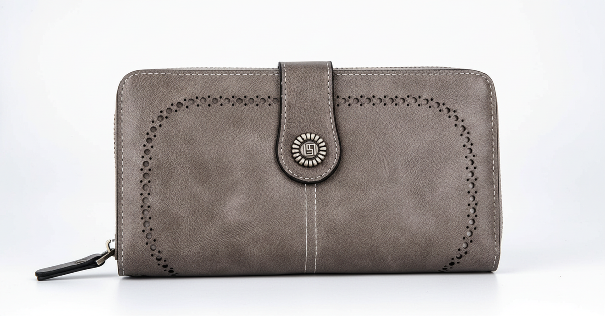 Elegant Women's Wallet with Wristlet Strap & RFID Protection