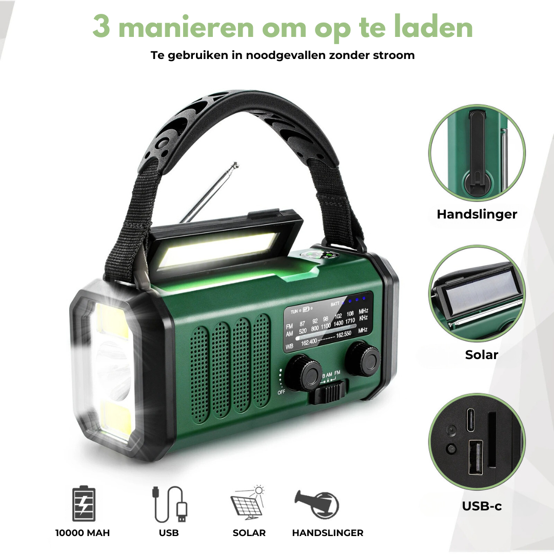 Emergency Solar Hand-Crank Radio