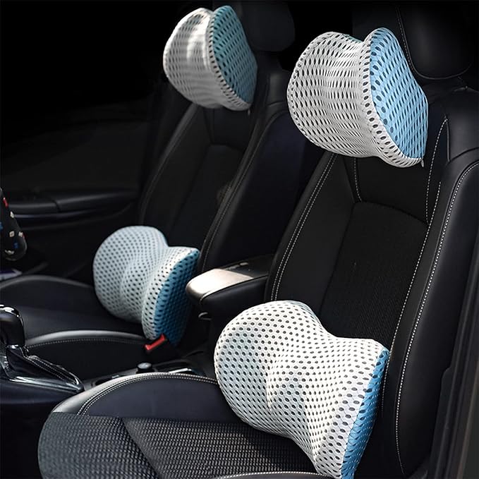 Ergonomic Memory Foam Lumbar Support Cushion – Back Support for Office, Car & Home