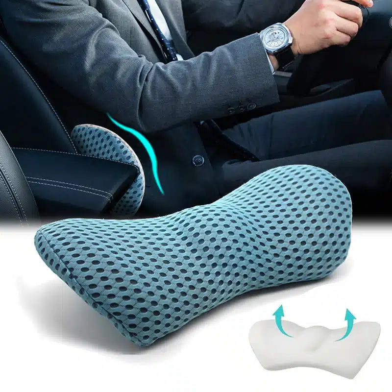 Ergonomic Memory Foam Lumbar Support Cushion – Back Support for Office, Car & Home
