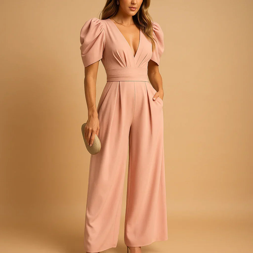 Flattering Puff-Sleeve Jumpsuit