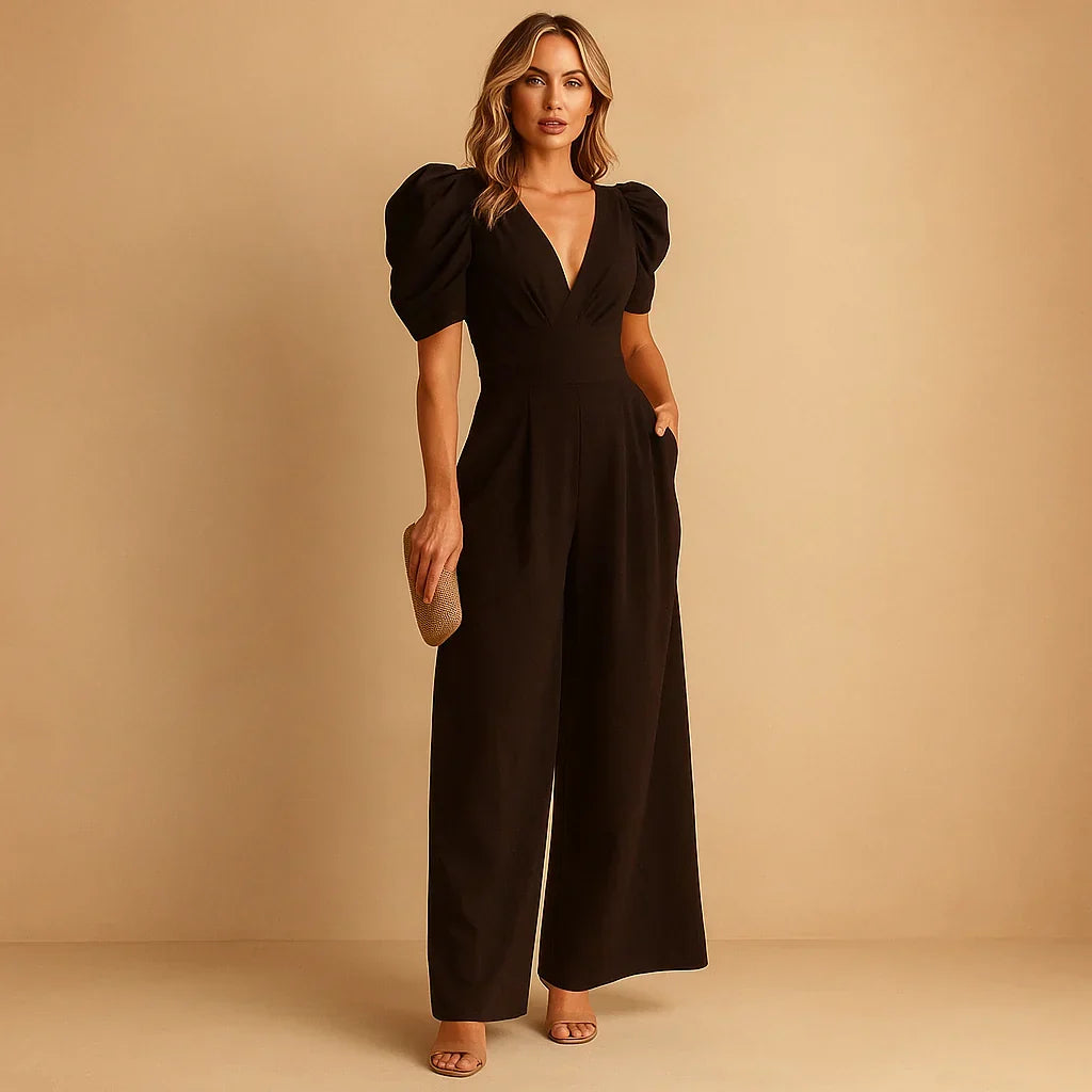 Flattering Puff-Sleeve Jumpsuit