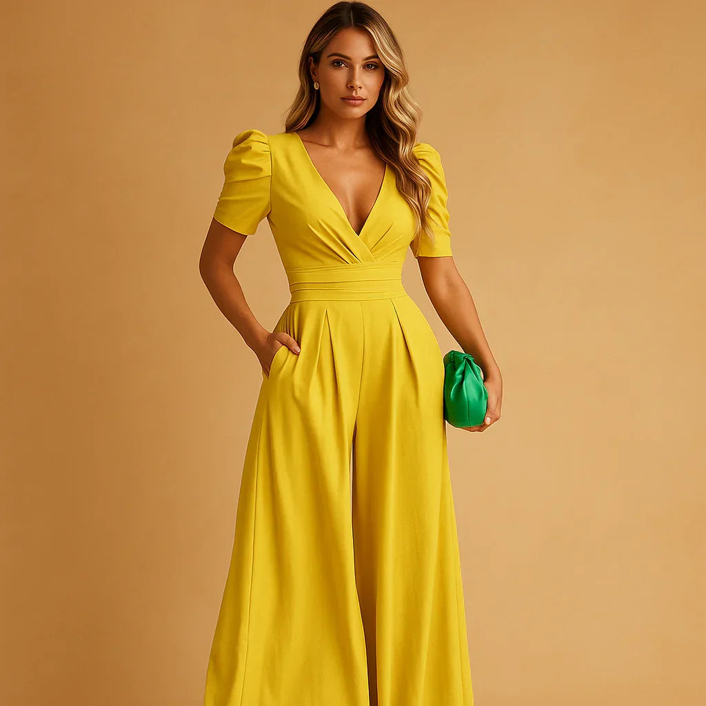 Flattering Puff-Sleeve Jumpsuit