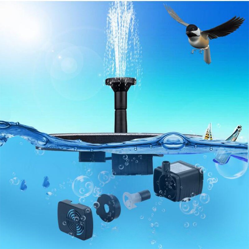 Floating Solar Fountain with Interchangeable Water Spray Effects for Ponds
